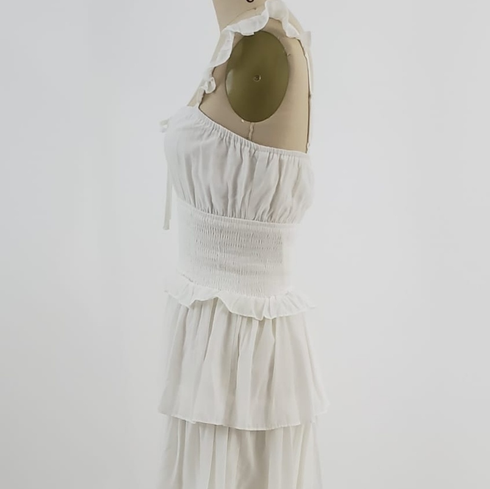 Ivory Ruffle Mini Dress - Picture 4 of 5